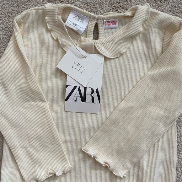Zara baby girl ribbed long sleeved tee - Picture 1 of 2
